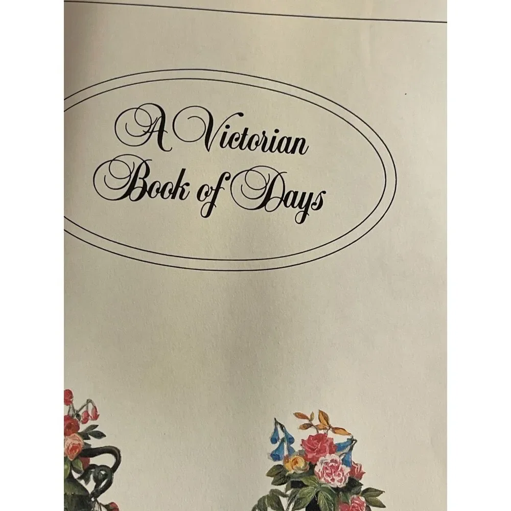 Vintage 1980s Victorian Book of Days Daily Journal with Vibrant Print Pictures ~